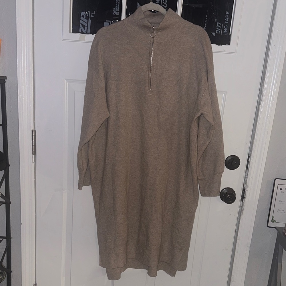 Ava & Viv Elegant Brown Long Sleeve Dress